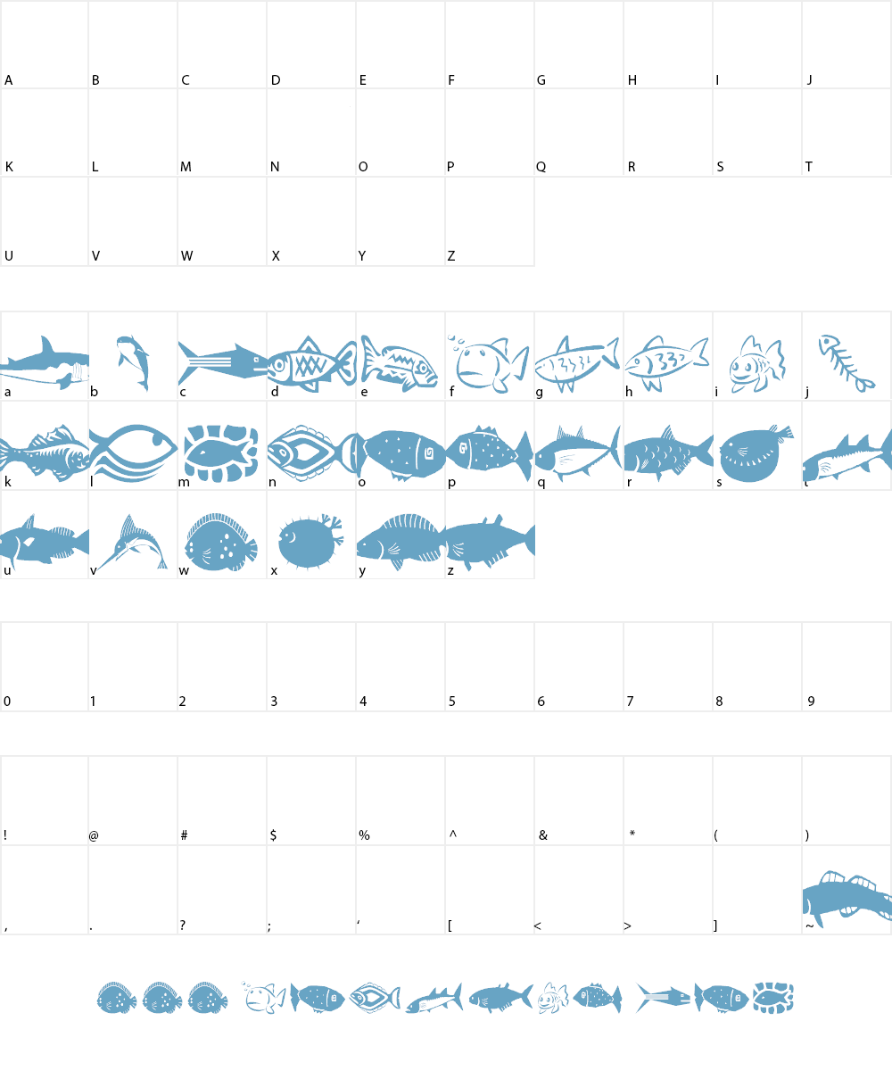 AEZ my pet fish Font Character